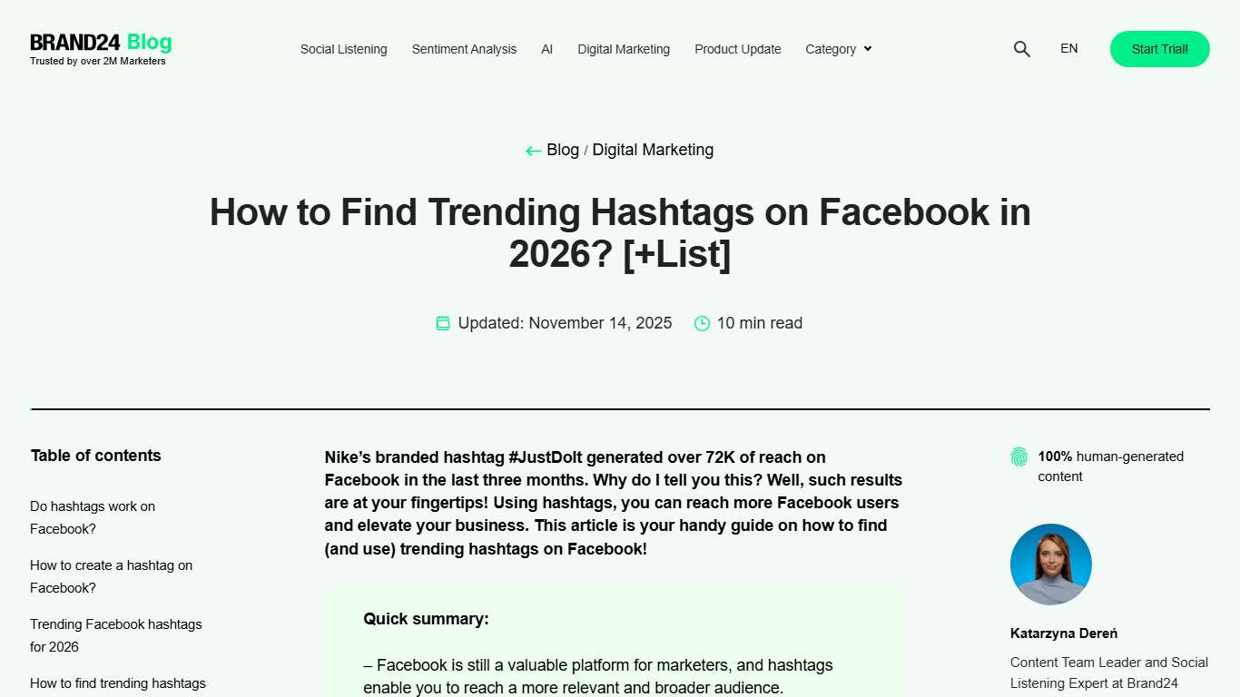 How to Find Trending Hashtags on Facebook in 2026? [+List] | Brand24