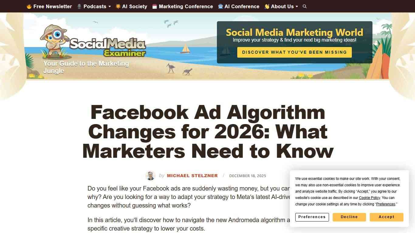 Facebook Ad Algorithm Changes for 2026: What Marketers Need to Know : Social Media Examiner